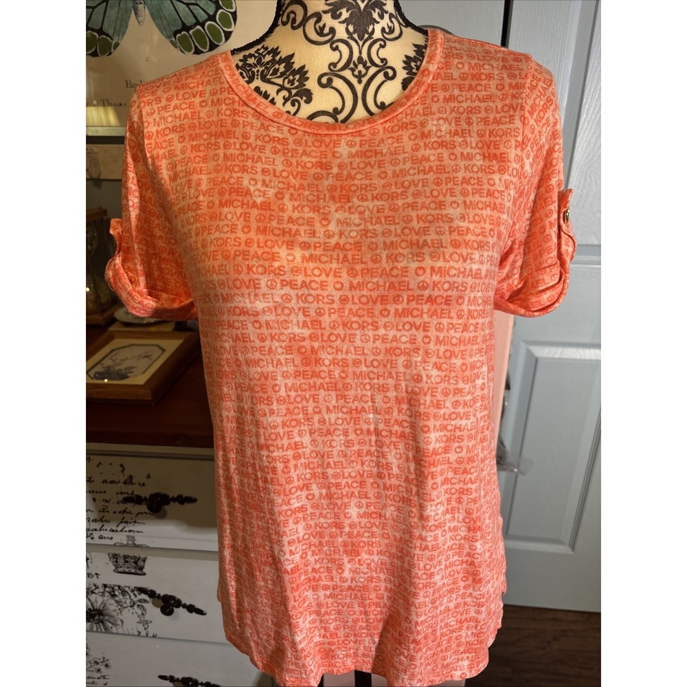 MICHAEL Kors Peace & Love Blouse women,nectarine. Size (M). Valentines